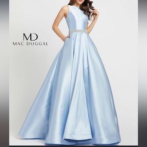 IEENA for MacDuggal Blue Ball Gown with Pockets